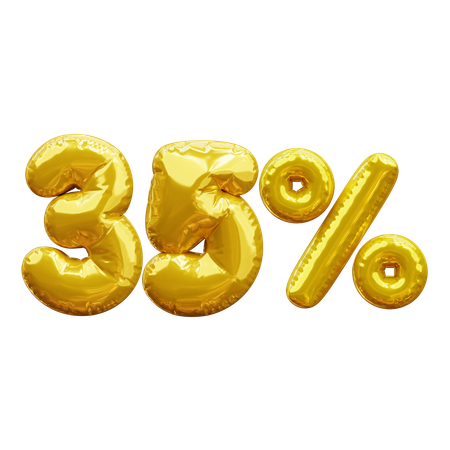35 percent  3D Icon