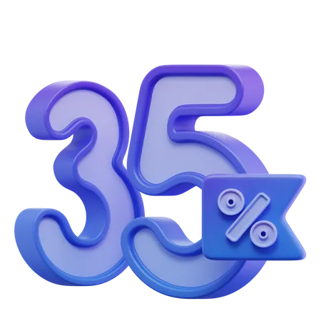 35 Percent 3D Icon