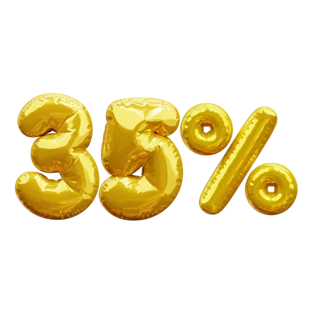 35 percent  3D Icon