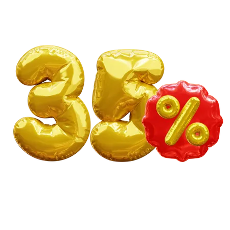 35 percent  3D Icon