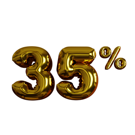 35 Percent Discount  3D Icon