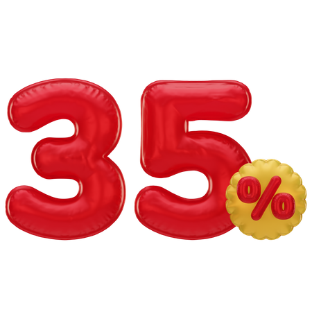 35 Percent Discount  3D Icon