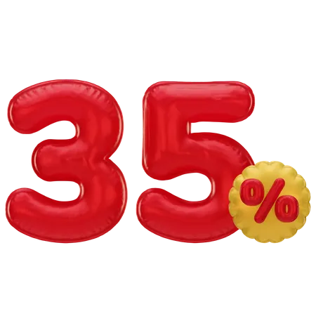 35 Percent Discount  3D Icon