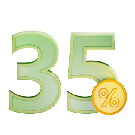 35 Percent Discount  3D Icon