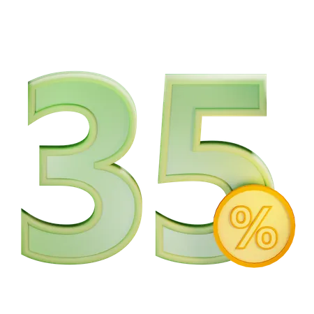 35 Percent Discount  3D Icon