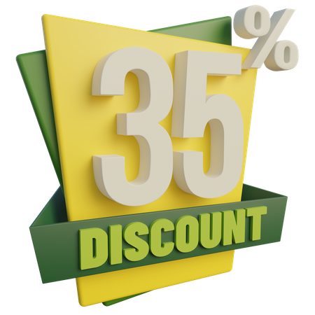 35 Percent Discount  3D Icon