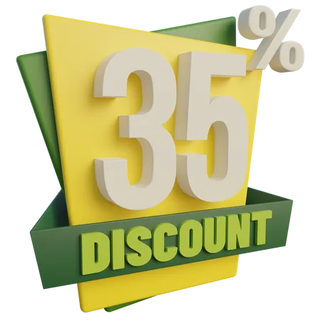 35 Percent Discount  3D Icon