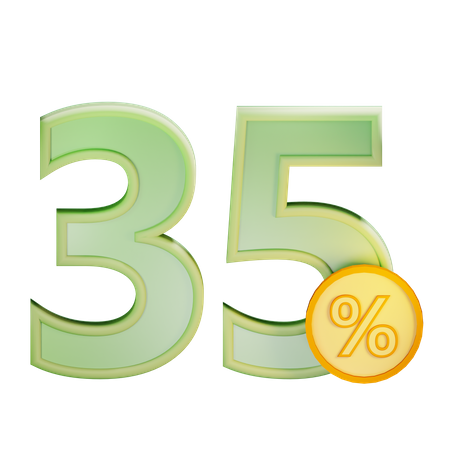 35 Percent Discount 3D Icon