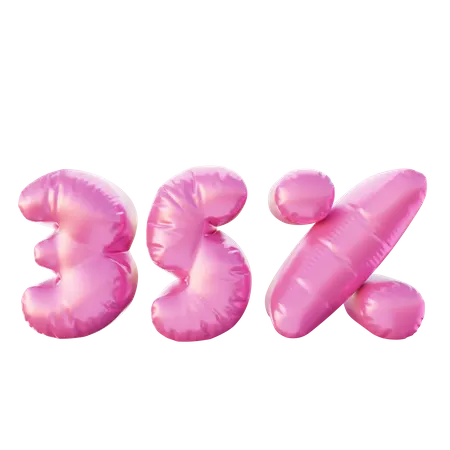 35 Percent Discount Balloon  3D Illustration