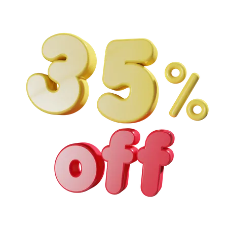 35 Percent Off  3D Icon