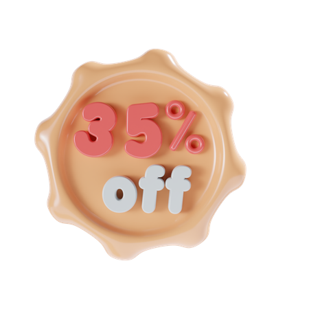 35 Percent Off  3D Icon