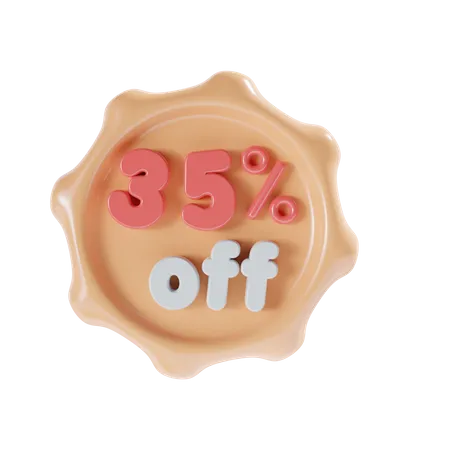 35 Percent Off  3D Icon