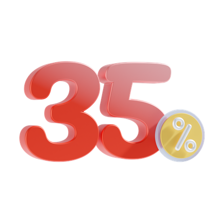 35 por cento  3D Icon