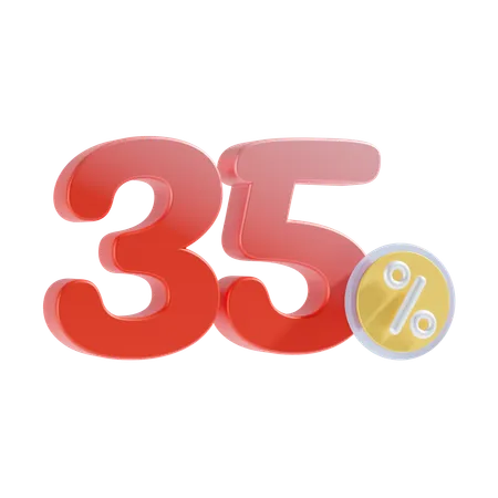 35 por cento  3D Icon