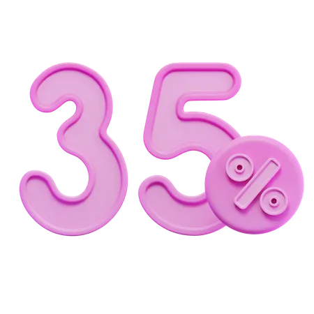 35 por ciento  3D Icon