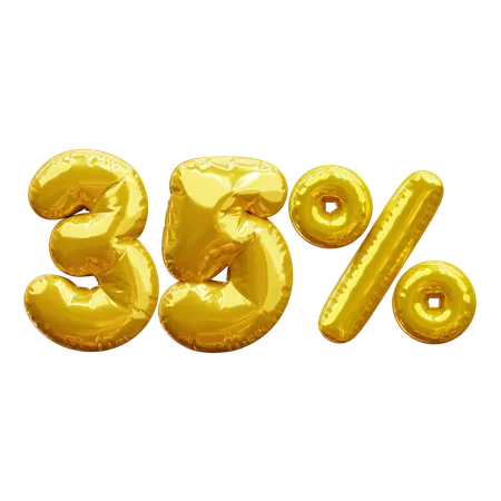 35 por ciento  3D Icon