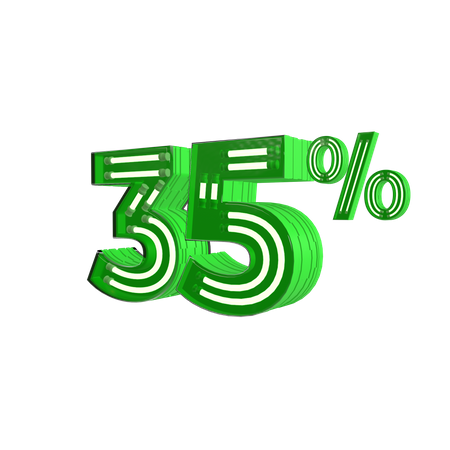 35 por ciento de descuento  3D Icon
