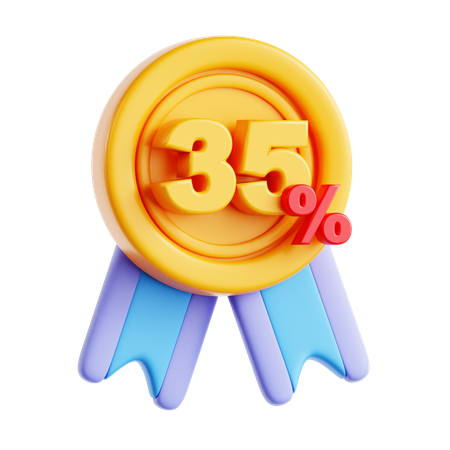 35 porcentaje  3D Icon