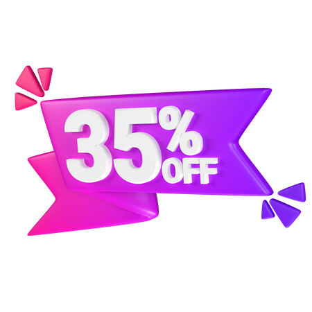 Étiquette de réduction de 35 %  3D Icon