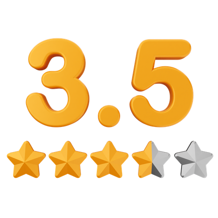 3.5 star rating riview  3D Icon