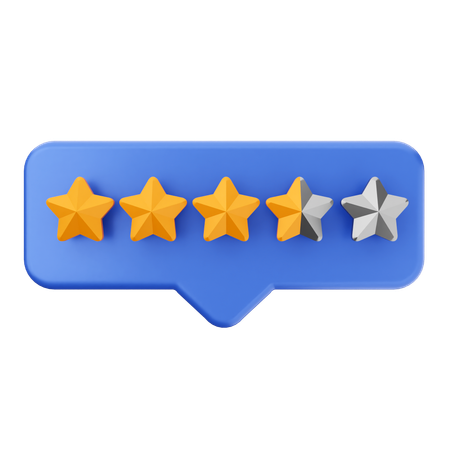 3.5 star rating riview  3D Icon