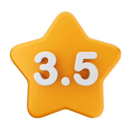 3.5 star rating riview  3D Icon