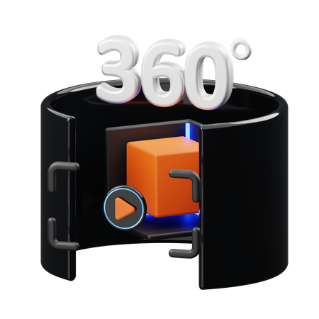 360도 영상  3D Icon