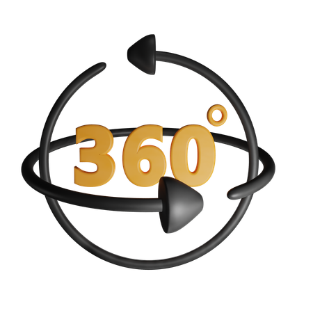 360 Degree Rotation  3D Icon