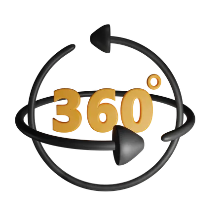 360 Degree Rotation  3D Icon