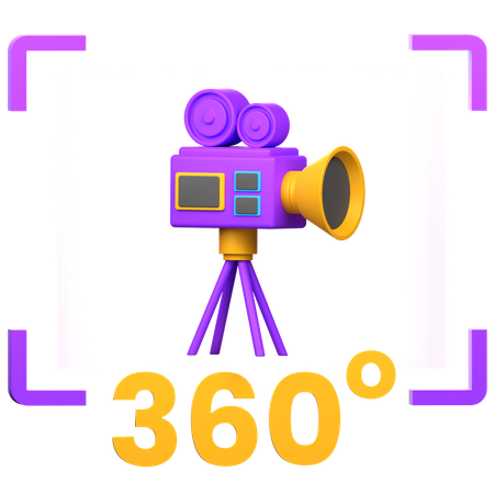 360 Degree Video  3D Icon