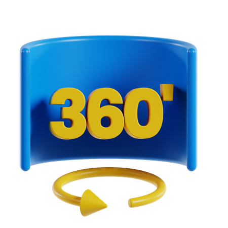 360 Degree Video  3D Icon