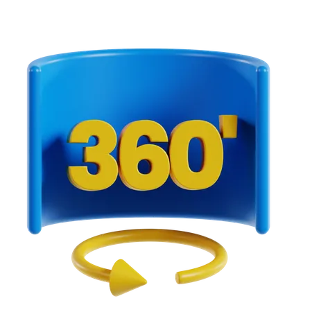 360 Degree Video  3D Icon