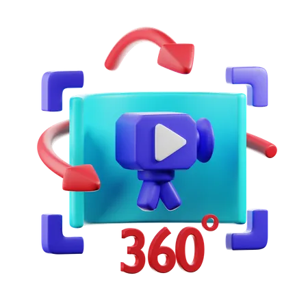 360 Degree Video  3D Icon