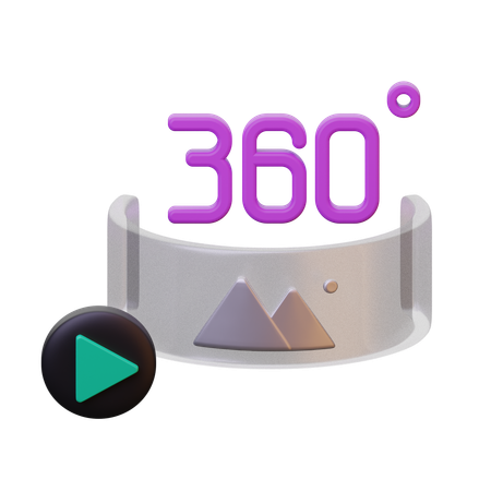 360 Degree Video  3D Icon