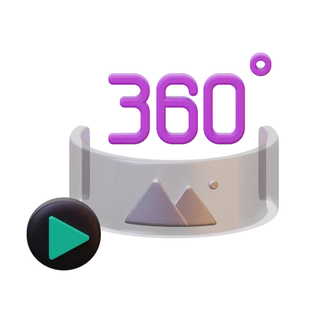 360 Degree Video  3D Icon