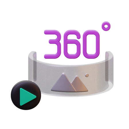 360 Degree Video  3D Icon