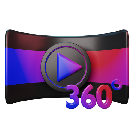 360 degree video  3D Icon