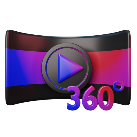 360 degree video  3D Illustration