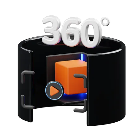 360도 영상  3D Icon