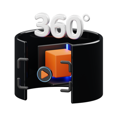 360 degree video 3D Illustration
