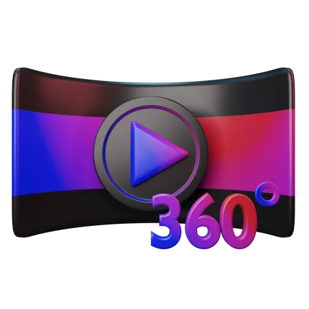 360 degree video  3D Illustration
