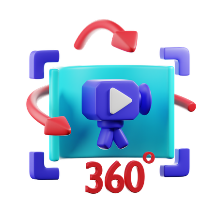 360 Degree Video  3D Icon