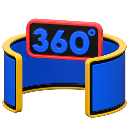 360 degree view  3D Icon