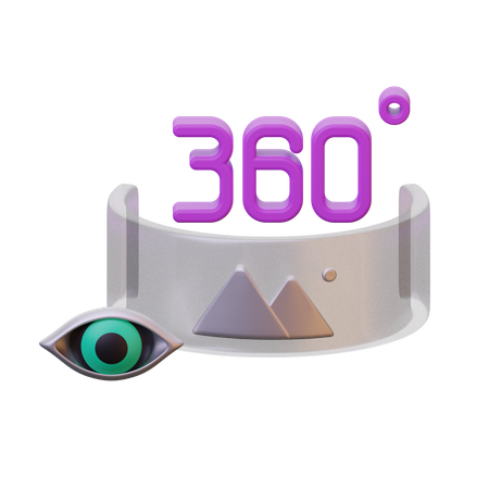 360도 보기  3D Icon