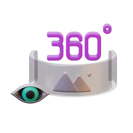 360도 보기  3D Icon