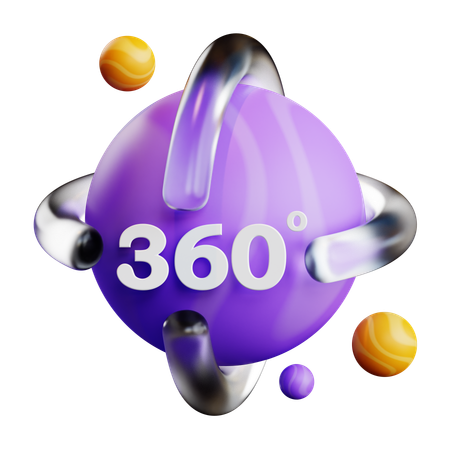 360 degree VR  3D Icon