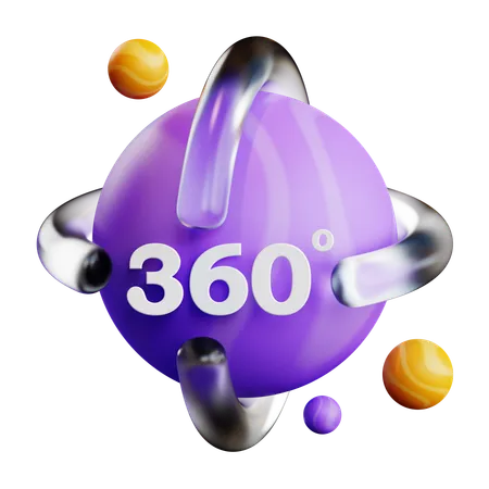 360 degree VR  3D Icon