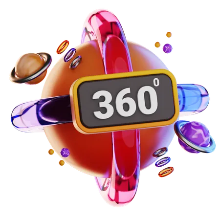 360 degrés  3D Icon