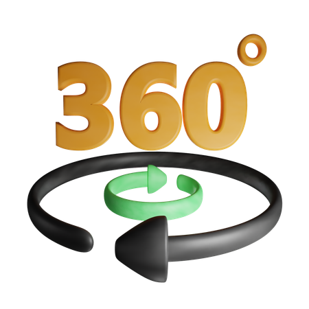 360°-Drehung  3D Icon