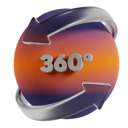 360°-Drehung  3D Icon